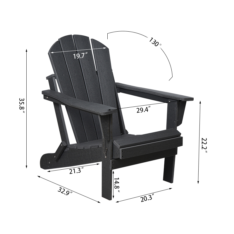 Chaise Adirondack pliante à accoudoirs larges