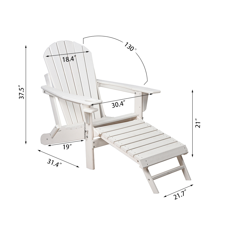 Fauteuil Adirondack réglable classique avec repose-pieds