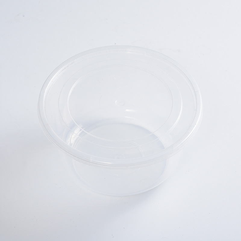 Boîte à lunch en plastique étanche à fond rond transparent