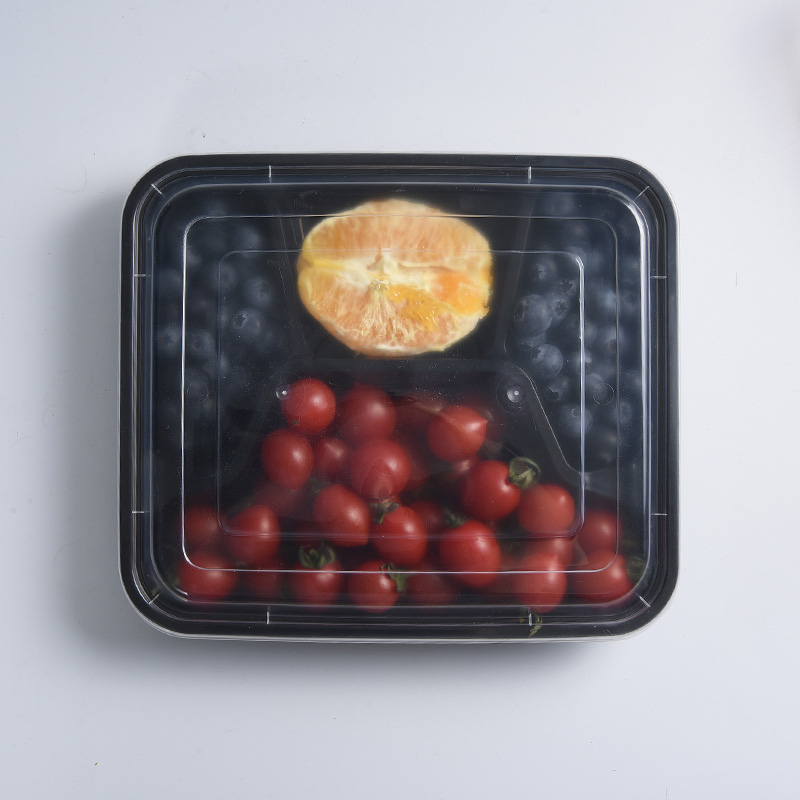 Boîte à lunch en plastique réutilisable à quatre compartiments