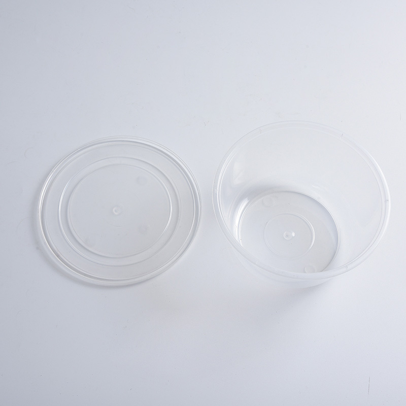 Boîte à lunch en plastique étanche à fond rond transparent